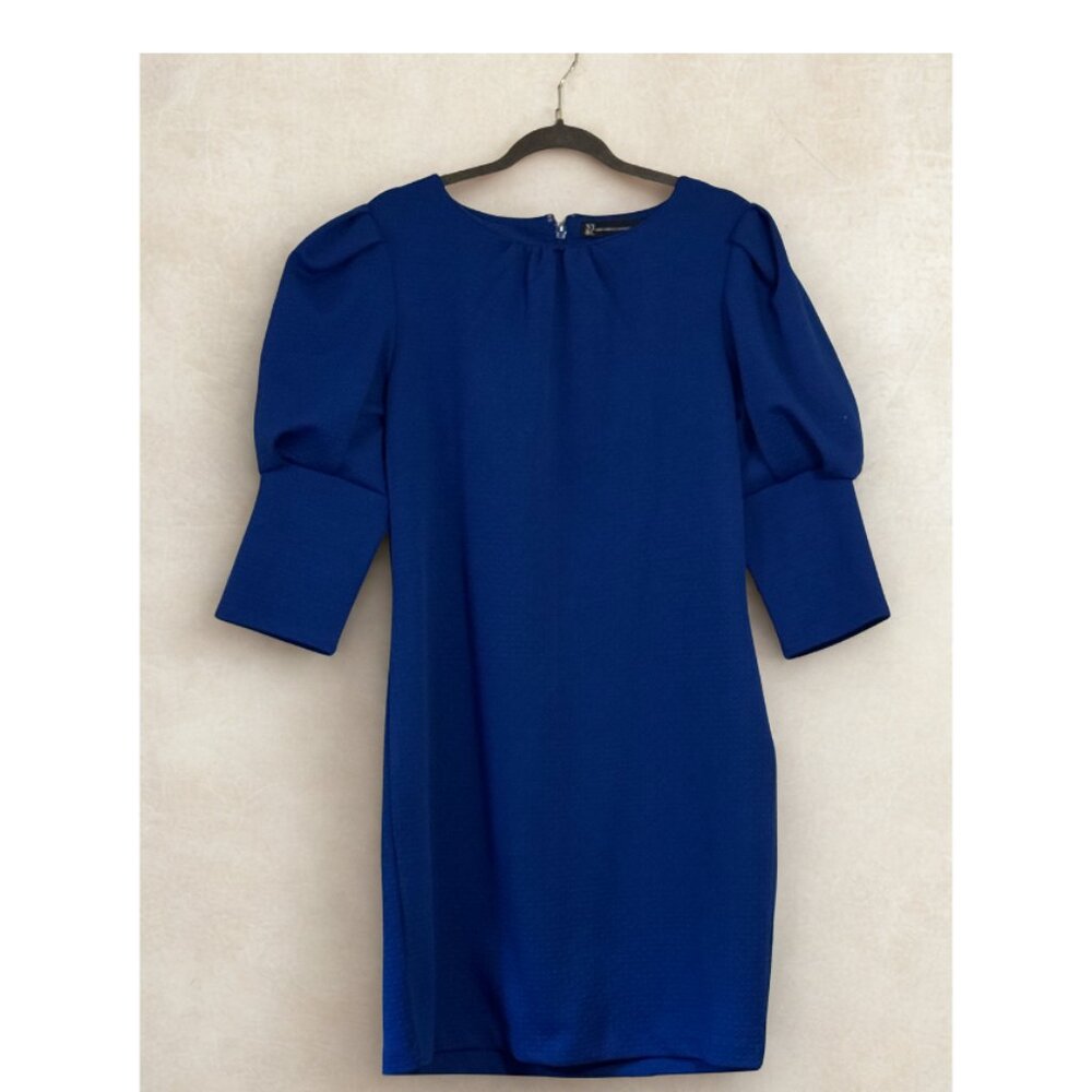 New York & Company Puff Sleeve Textured Dress - Picture 3 of 4